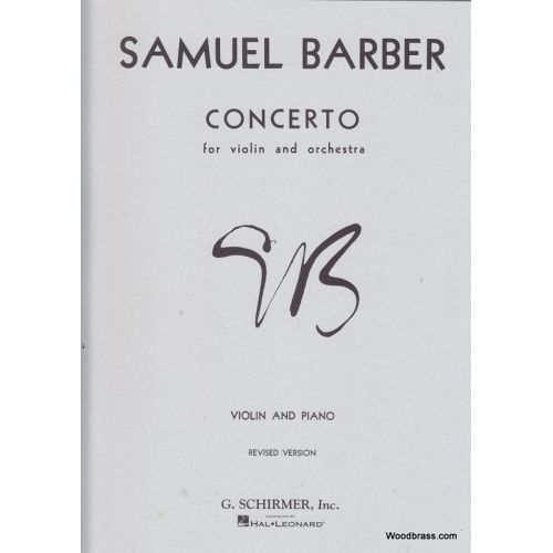 SCHIRMER BARBER S. - CONCERTO FOR VIOLIN AND ORCH - VIOLON, PIANO