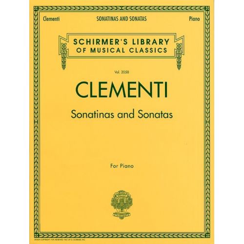 SCHIRMER CLEMENTI SONATINAS AND SONATAS - PIANO COLLECTION - 2058 - PIANO SOLO