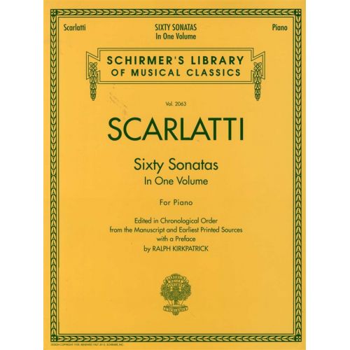 SCARLATTI - SIXTY SONATAS IN ONE VOLUME FOR PIANO - 1 AND 2 - PIANO SOLO