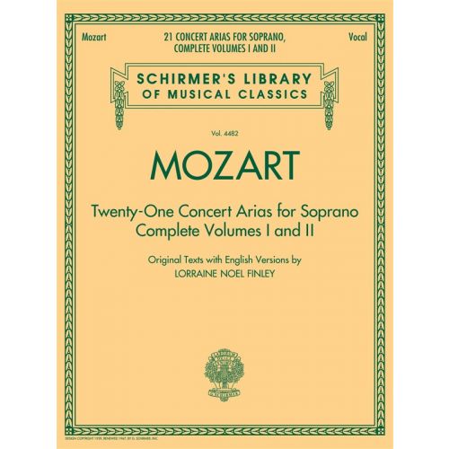 MOZART WA - 21 CONCERT ARIAS FOR SOPRANO VOLUMES 1 AND 2 SCHIRMER LIB - SOPRANO