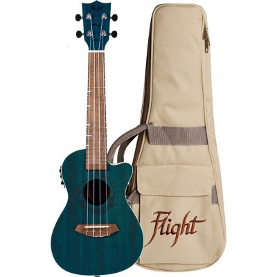 Flight: Gemstone DUC380 Elec Con Ukulele - Topaz 