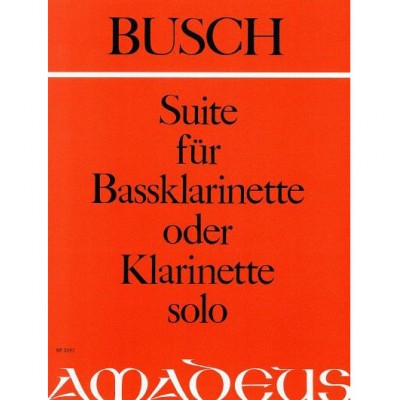 BUSCH A. - SUITE OP. 37A - CLARINETTE BASSE OU CLARINETTE