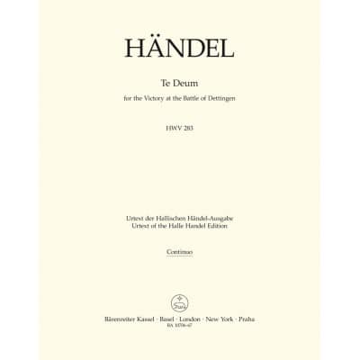  Handel G.f. - Te Deum For The Victory At The Battle Of Dettingen Hwv 283 - Basse Continue 