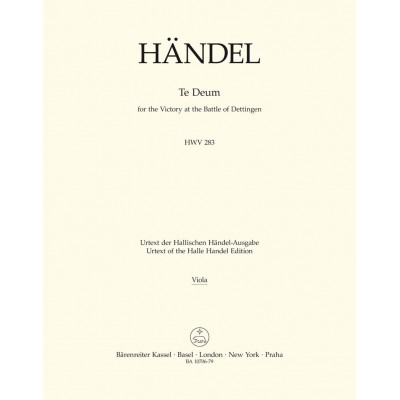  Handel G.f. - Te Deum For The Victory At The Battle Of Dettingen Hwv 283 - Alto 