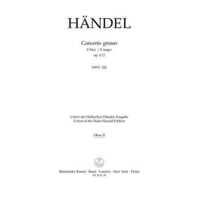 HÄNDEL G. F. - CONC. GROSSO OP.6/2 F-DUR - HAUTBOIS 2 