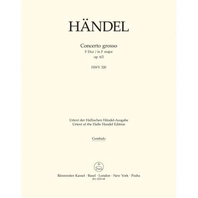 HNDEL G. F. - CONC. GROSSO OP.6/2 F-DUR - CLAVECIN