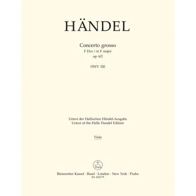 HNDEL G. F. - CONC. GROSSO OP.6/2 F-DUR - ALTO