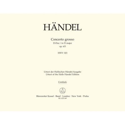 HNDEL G. F. - CONC. GROSSO OP.6/5 D/DUR - CLAVECIN 