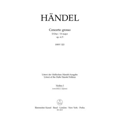 HNDEL G. F. - CONC. GROSSO OP.6/5 D/DUR - V. SOLO, 1. TUTTI
