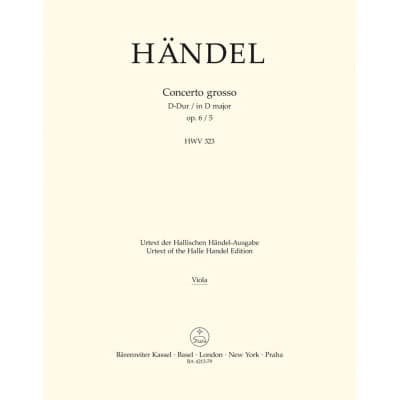 HÄNDEL G. F. - CONC. GROSSO OP.6/5 D/DUR - ALTO
