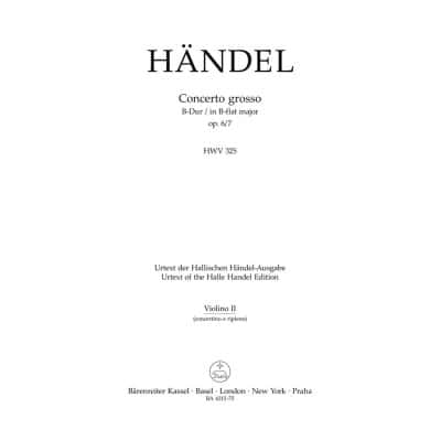 HNDEL G. F. - CONC. GROSSO OP.6/7 B-DUR  - V. SOLO, 2. TUTTI