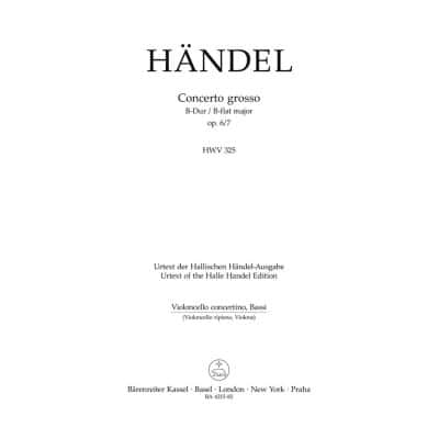 HNDEL G. F. - CONC. GROSSO OP.6/7 B-DUR  - CELLO SOLO