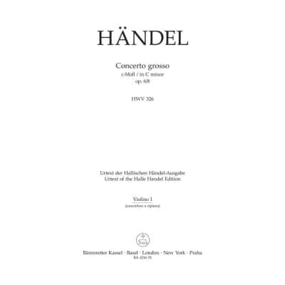 HNDEL G. F. - CONC. GROSSO OP.6/8 C-MOLL  - V. SOLO, 1. TUTTI