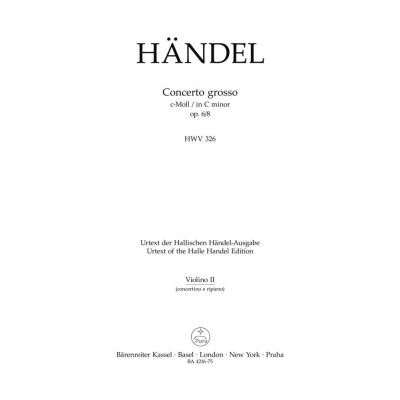 HNDEL G. F. - CONC. GROSSO OP.6/8 C-MOLL  - V. SOLO, 2. TUTTI