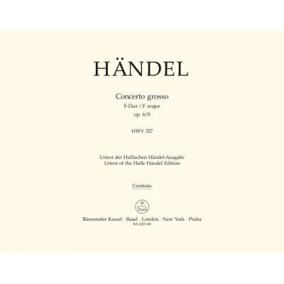 HNDEL G. F. - CONC. GROSSO OP.6/9 F-DUR - CLAVECIN 