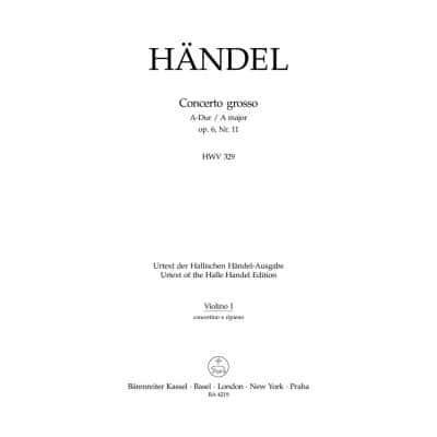 HNDEL G. F. - CONC. GROSSO OP.6/11A-DUR - V. SOLO, 1. TUTTI 