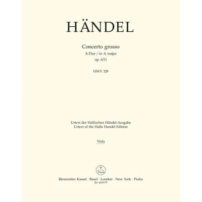 HÄNDEL G. F. - CONC. GROSSO OP.6/11A-DUR - ALTO