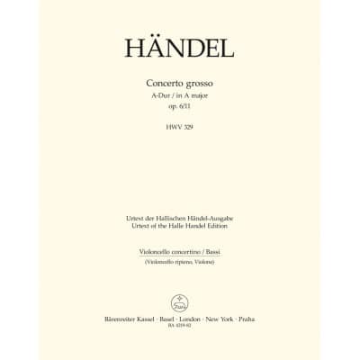 HNDEL G. F. - CONC. GROSSO OP.6/11A-DUR - CELLO SOLO 