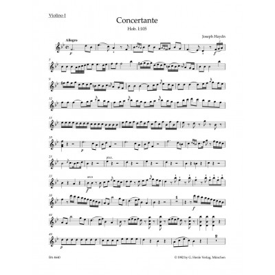  Haydn J. - Concertante Hob. I:105 - Violon 1 