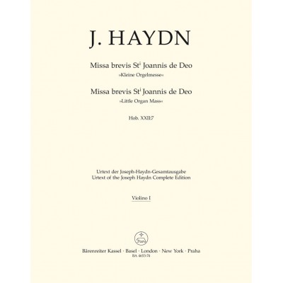  Haydn J. - Missa Brevis St Joannis De Deo, Little Organ Mass Hob.xxii:7 - Violon 1
