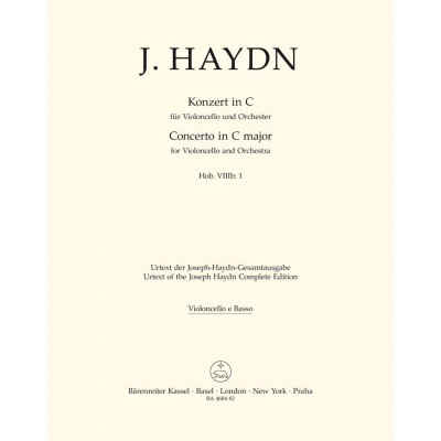 HAYDN J. - KONZERT IN C - VIOLONCELLE ET ORCHESTRE - PARTIE DE VIOLONCELLE/CONTREBASSE