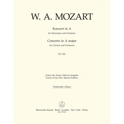  Mozart W.a. - Konzert Für Klarinette A-dur Kv 622 - Vlc/cb