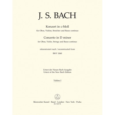 BACH J.S. - CONCERTO EN DO MINEUR POUR HAUTBOIS BWV 1060 - VIOLON 1 
