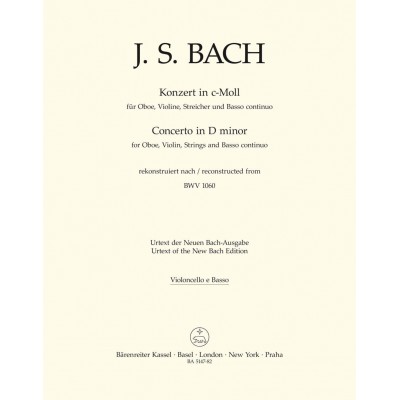 BACH J.S. - CONCERTO EN DO MINEUR POUR HAUTBOIS BWV 1060 - VC/CB 