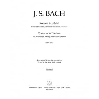  Bach J.s. - Concerto En Re Mineur Bwv 1043 - Violon 1