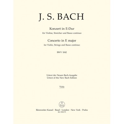 BACH J.S. - CONCERTO EN MI MAJEUR BWV 1042 - ALTO
