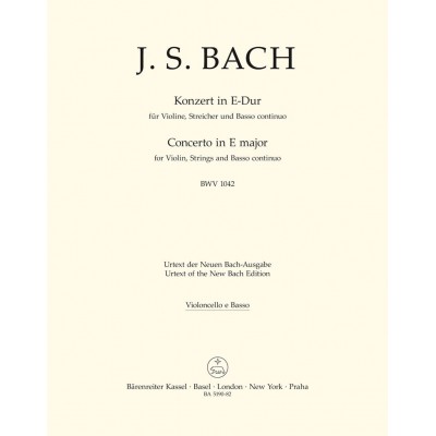 BACH J.S. - CONCERTO EN MI MAJEUR BWV 1042 - VLC / CB