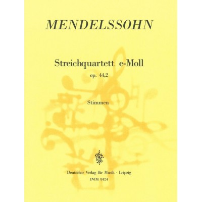 MENDELSSOHN-BARTHOLDY F. - STREICHQUARTETT E-MOLL OP.44/2 - 2 VIOLIN, VIOLA, CELLO