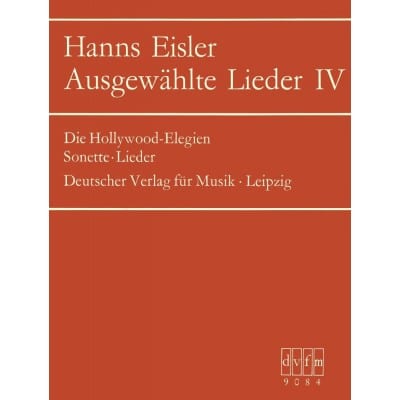  Eisler Hanns - Ausgewahlte Lieder 4 - Voice, Piano