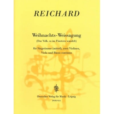  Reichard Johann Georg - Weihnachts-weissagung - Voice, Strings