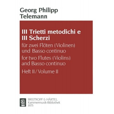 TELEMANN GEORG PHILIPP - TRIETTO METODICHO, NR. 2 E-DUR - 2 FLUTE, BASSO CONTINUO