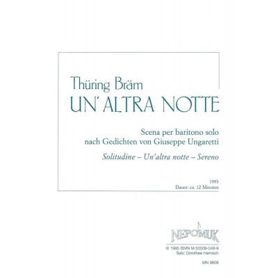 BRAM THURING - UN'ALTRA NOTTE - BARITONE