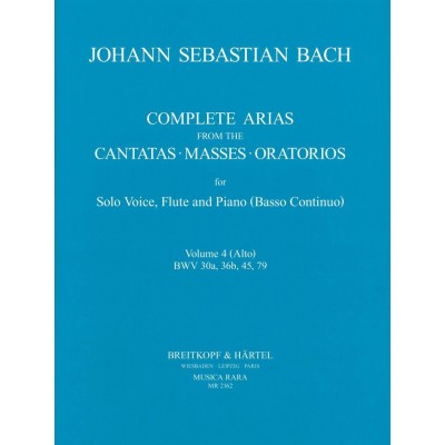  Bach Johann Sebastian - Samtliche Arien Bd. 4 - Alto Voice, Flute, Basso Continuo