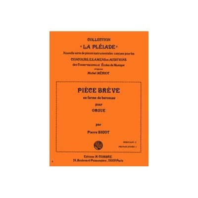 BIGOT PIERRE - PIECE BREVE EN FORME DE BERCEUSE - ORGUE