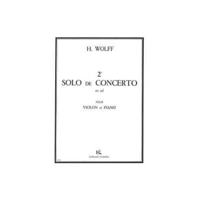 WOLFF H. - SOLO DE CONCOURS N°2 EN SOL - VIOLON ET PIANO