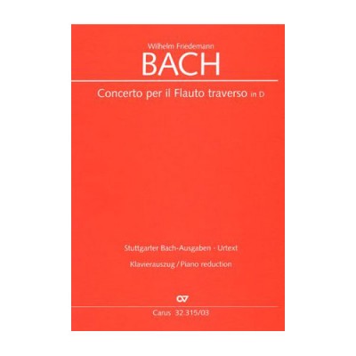  Bach W. F. - Flötenkonzert In D - Reduction Flute Et Clavier 