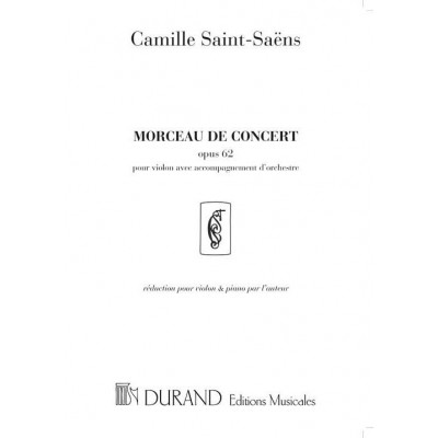 DURAND Saint Saens C. - Morceau De Concert - Violon et Piano