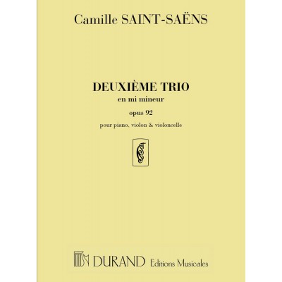 SAINT SAENS C. - TRIO OP 92 N 2 EN MI MINEUR - VIOLON, VIOLONCELLE ET PIANO