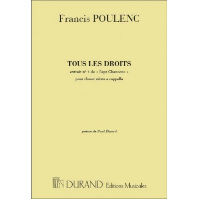 POULENC F. - TOUS LES DROITS - CHOEUR