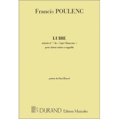 DURAND POULENC F. - LUIRE - CHOEUR