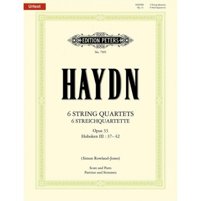  Haydn Joseph - The 6 String Quartets Op.33  (full Score & Parts) - String Quartets