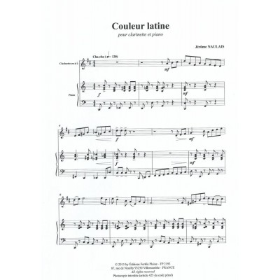 Naulais Jerome - Couleur Latine - Clarinette & Piano