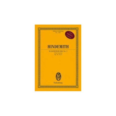  Hindemith P. - Chamber Music N°5 Op.36/4 - Conducteur De Poche 