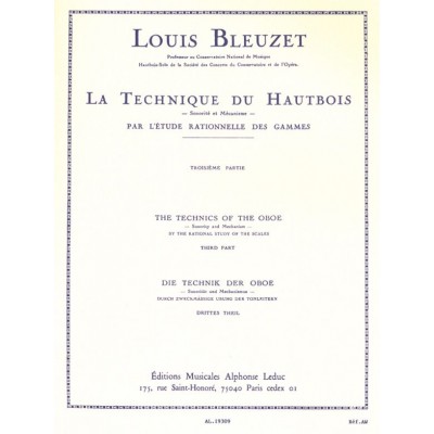 Louis Bleuzet: The Technique Of The Oboe