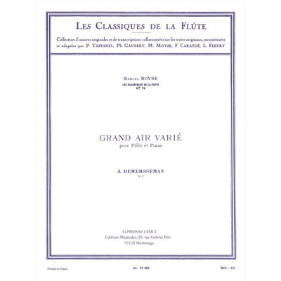 Demersseman: Grand air varié op. 3 Le trémolo