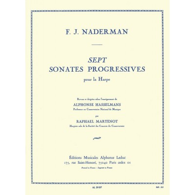 LEDUC 7 Sonates Progressives Opus 92 pour la Harpe